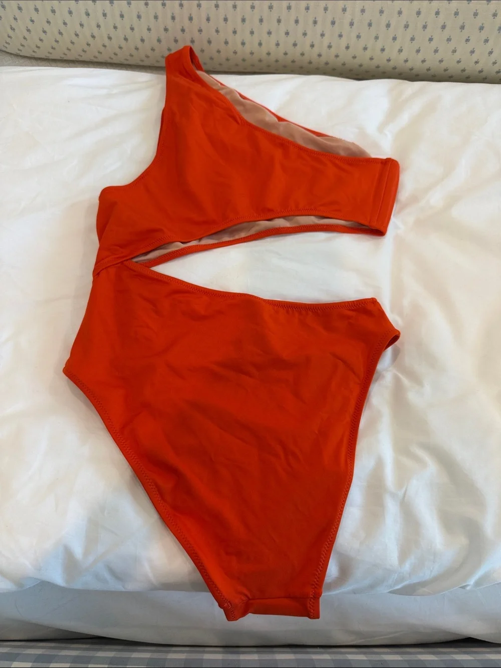J. Crew One-Shoulder Cutout One-Piece Swimsuit in Bright Orange